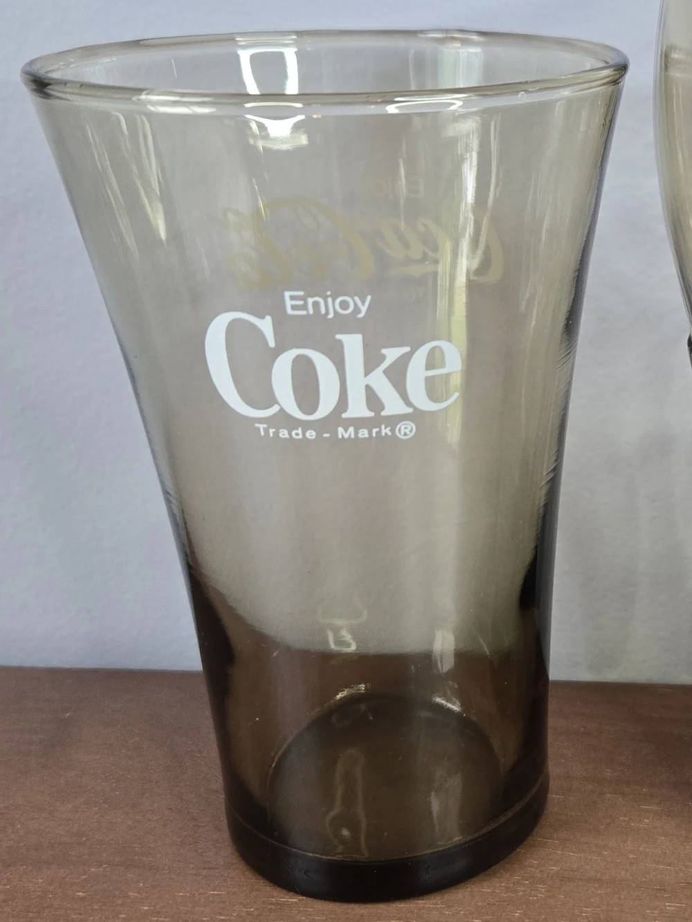 Vintage Coca-Cola Libbey Smoked Amber Glasses, Tumblers Brown, Coke, Set Of 2